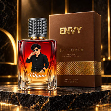 Personalized ENVY Explorer Perfume 100ml | Custom Photo & Name | Love Craft Gifts™