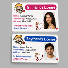 Personalized Boyfriend & Girlfriend License Photo Card Set | Romantic Gift for Couples | Love Craft Gifts™