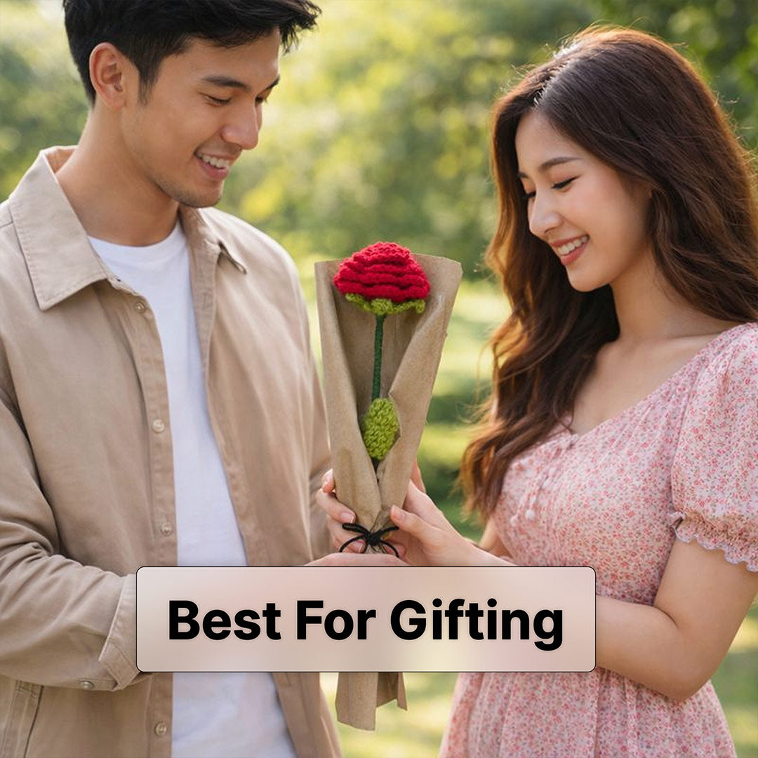 Red Rose Crochet Bouquet – Handmade Forever Flower Gift | Love Craft Gifts