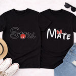 Couple Matching T-Shirts – “Soul Mate” Printed Cotton Tees for Couples | Romantic Matching Outfit for Boyfriend & Girlfriend | Love Craft Gifts