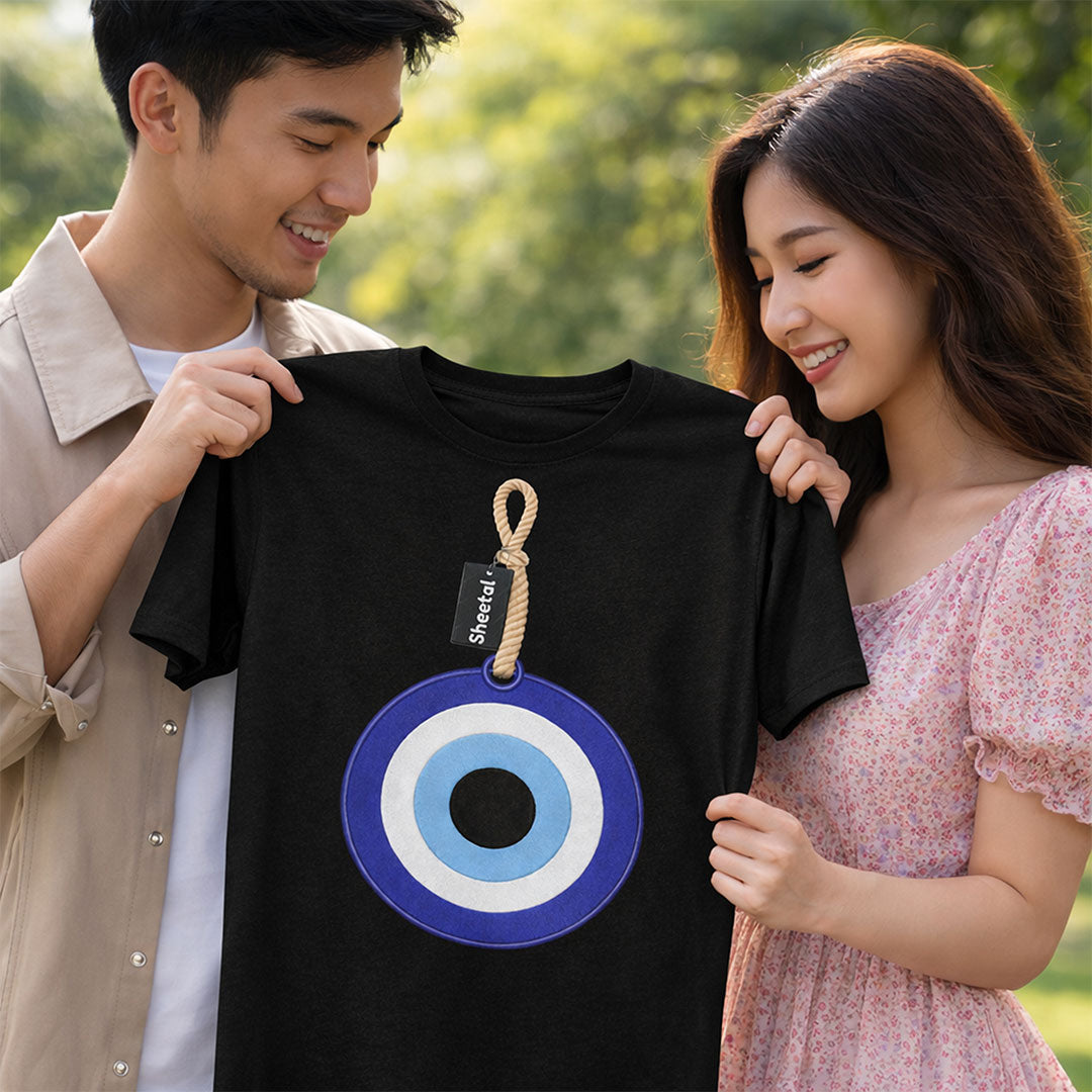 Evil Eye Protection Graphic Print Black T-Shirt – Unisex Casual Wear | Love Craft Gifts