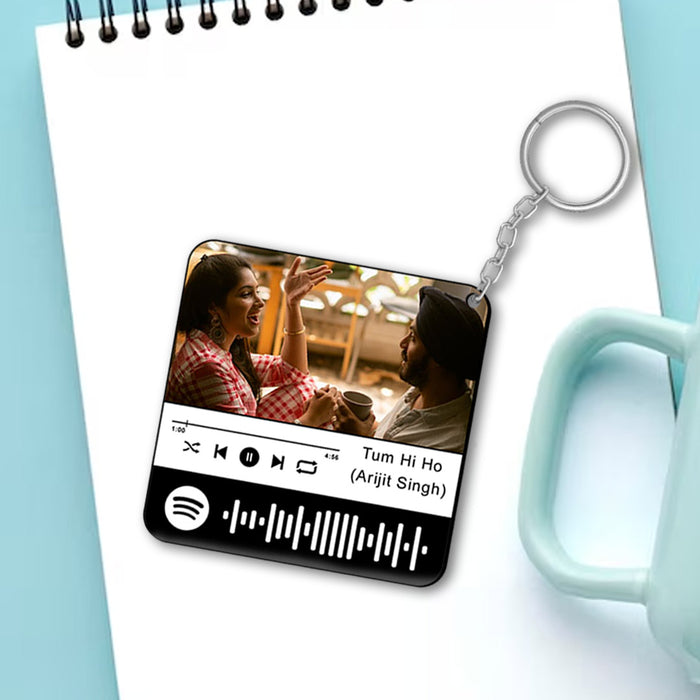 Square Shaped Spotify Photo Keychain |Love Craft Gifts