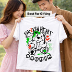 Personalized Broken Heart Teddy Kids T-Shirt – Custom Name Printed Cool Graphic Tee for Boys & Girls | Love Craft Gifts