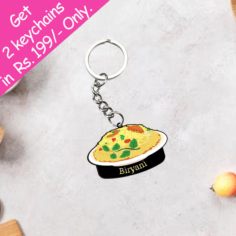 Customized Indian Food Keychain With Name | Love Craft Gifts