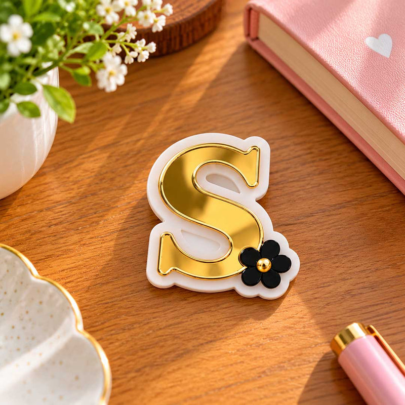 Personalized Golden Initial Charm 2x2" | Love Craft Gifts™