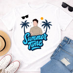 Personalized Summer Time Tropical White T-Shirt – Custom Photo Printed | Love Craft Gifts