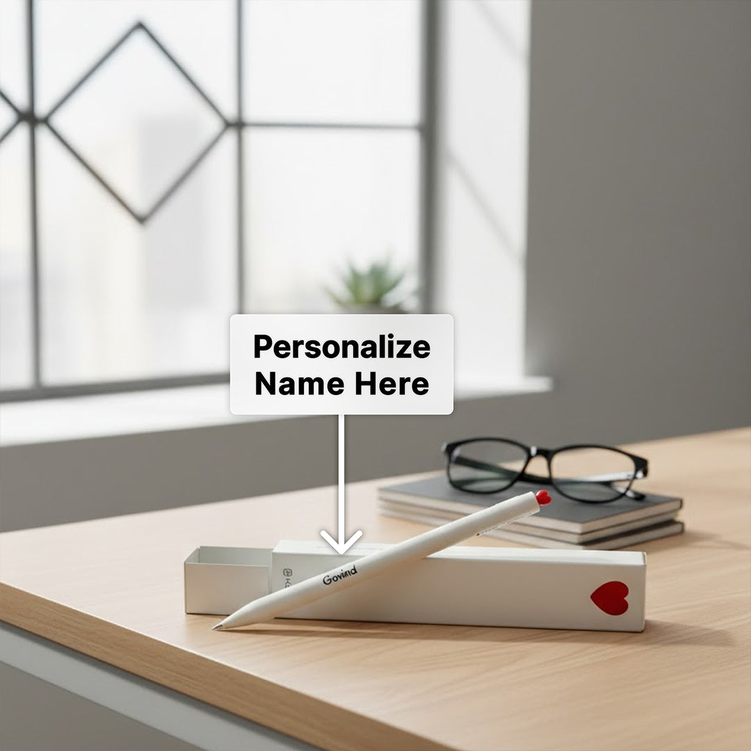 Kaco First Roller Heart Pen – Twist Reveal Black Ink Roller Pen with 2 Refills | Love Craft Gifts