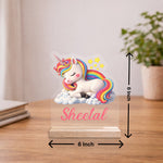Personalized Unicorn Acrylic Name Stand 6x6 Inch – Custom Kids Name Display Gift | Love Craft Gifts™