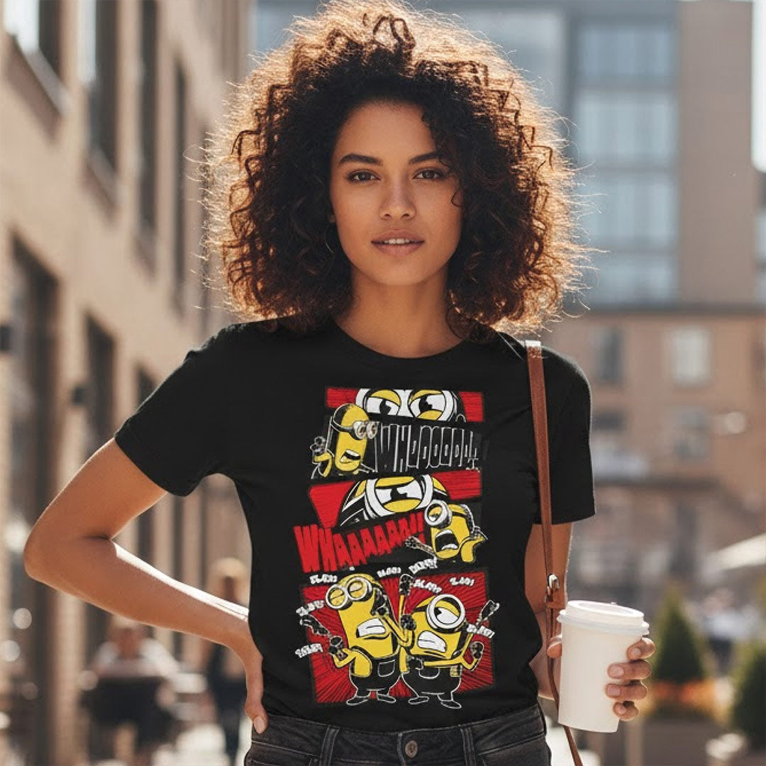 Minion Comic Graphic Print Black T-Shirt – Unisex Casual Wear | Love Craft Gifts