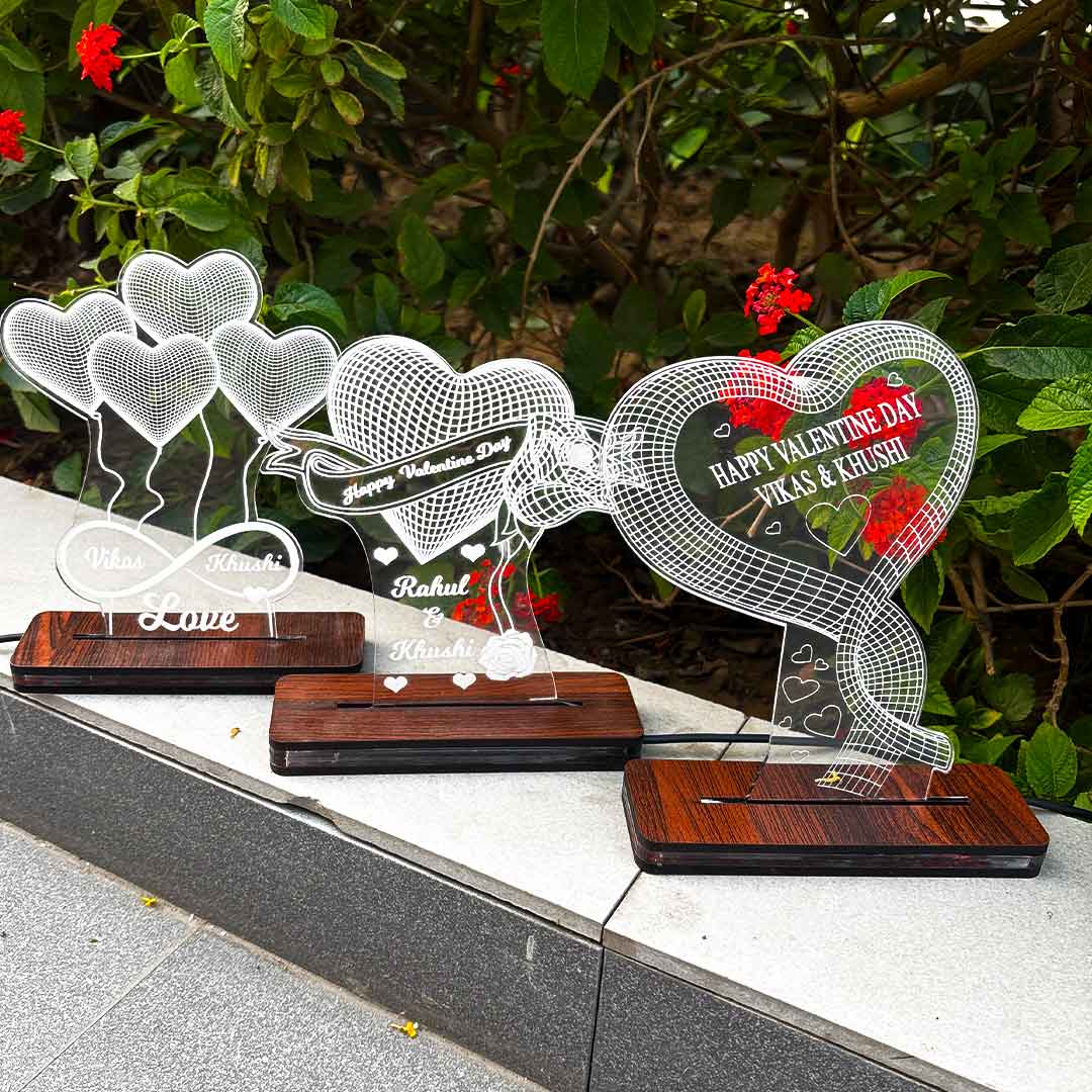 Valentine Specical -Customized 3D Acrylic Multilight LED Lamp