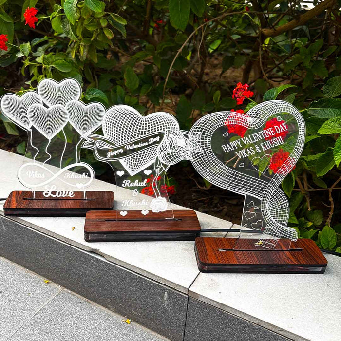 Valentine Specical -Customized 3D Acrylic Multilight LED Lamp