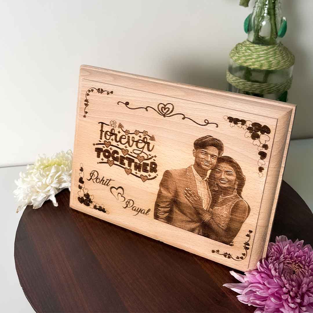 Valentine's Wooden Engraving Frame