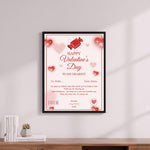 Personalized Valentine’s Day Love Message Photo Frame (8×12”) | Love Craft Gifts