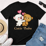Dugu Bugu Cutie Babu Graphic Print Black T-Shirt – Unisex Casual Wear | Love Craft Gifts