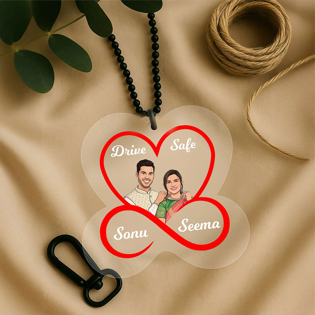 Personalized Drive Safe Couple Acrylic Car Hanger (3 Inch)