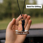 Personalized Couple Car Hanging Pendant – Custom Name Romantic Rear View Mirror Charm (3 Inch) Wedding & Love Gift | Love Craft Gifts