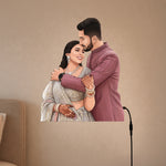 Personalized AI Cartoon Wooden 3D LED Photo Cutout Gift for Couple (14 x 24 Inch) – Custom Wedding Photo LED Lamp for Anniversary, Bride & Groom Gifts | Love Craft Gifts™