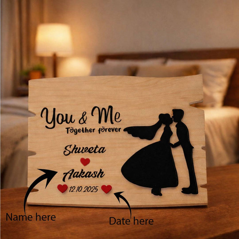 Personalized Wooden Couple Plaque – 6x8"