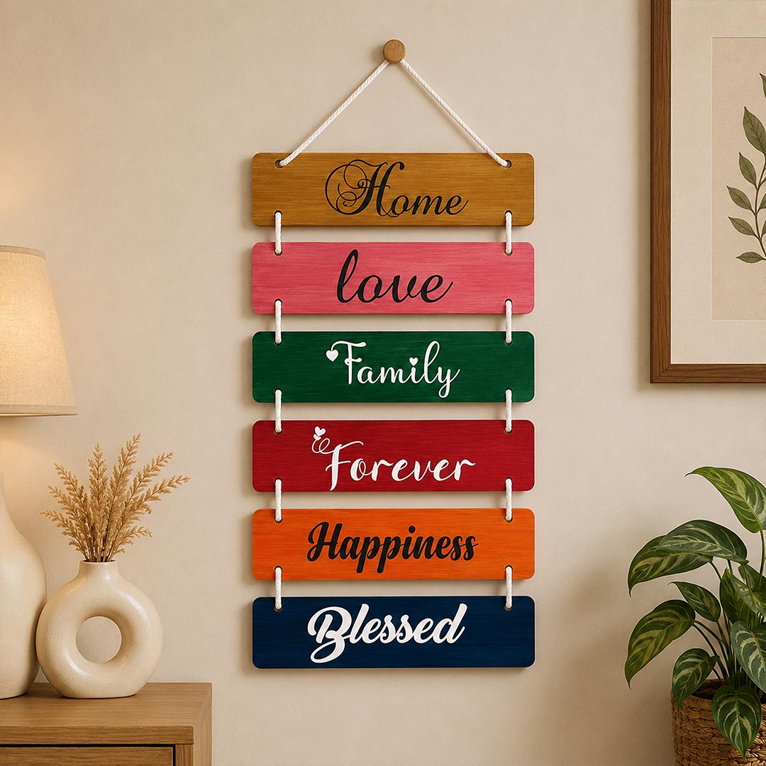 Home Love Family Forever Blessed Wooden Wall Hanging 9x18" | Love Craft Gifts™