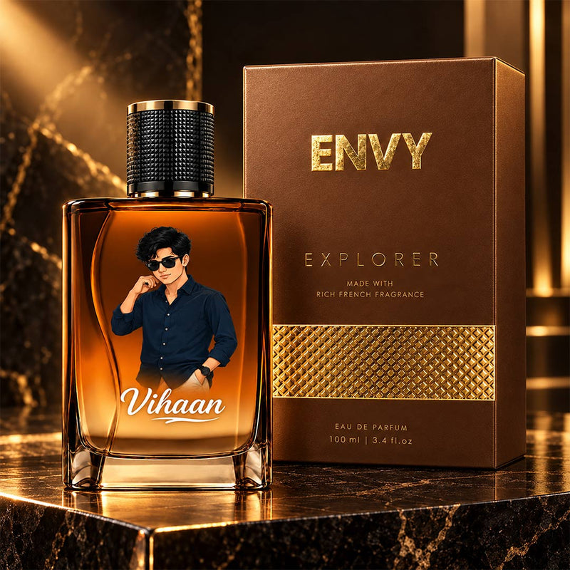 Personalized ENVY Explorer Perfume 100ml | Custom Eau de Parfum for Men | Premium Fragrance Gift | Love Craft Gifts™