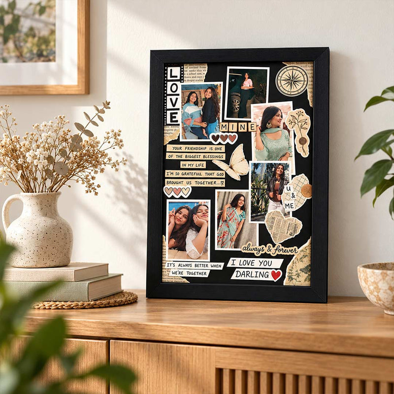 Personalized Friendship Memory Frame | Custom Multi-Photo Scrapbook Collage | Love Craft Gifts™