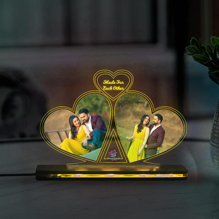 3D Acrylic Heart Multi-Led Table Lamp