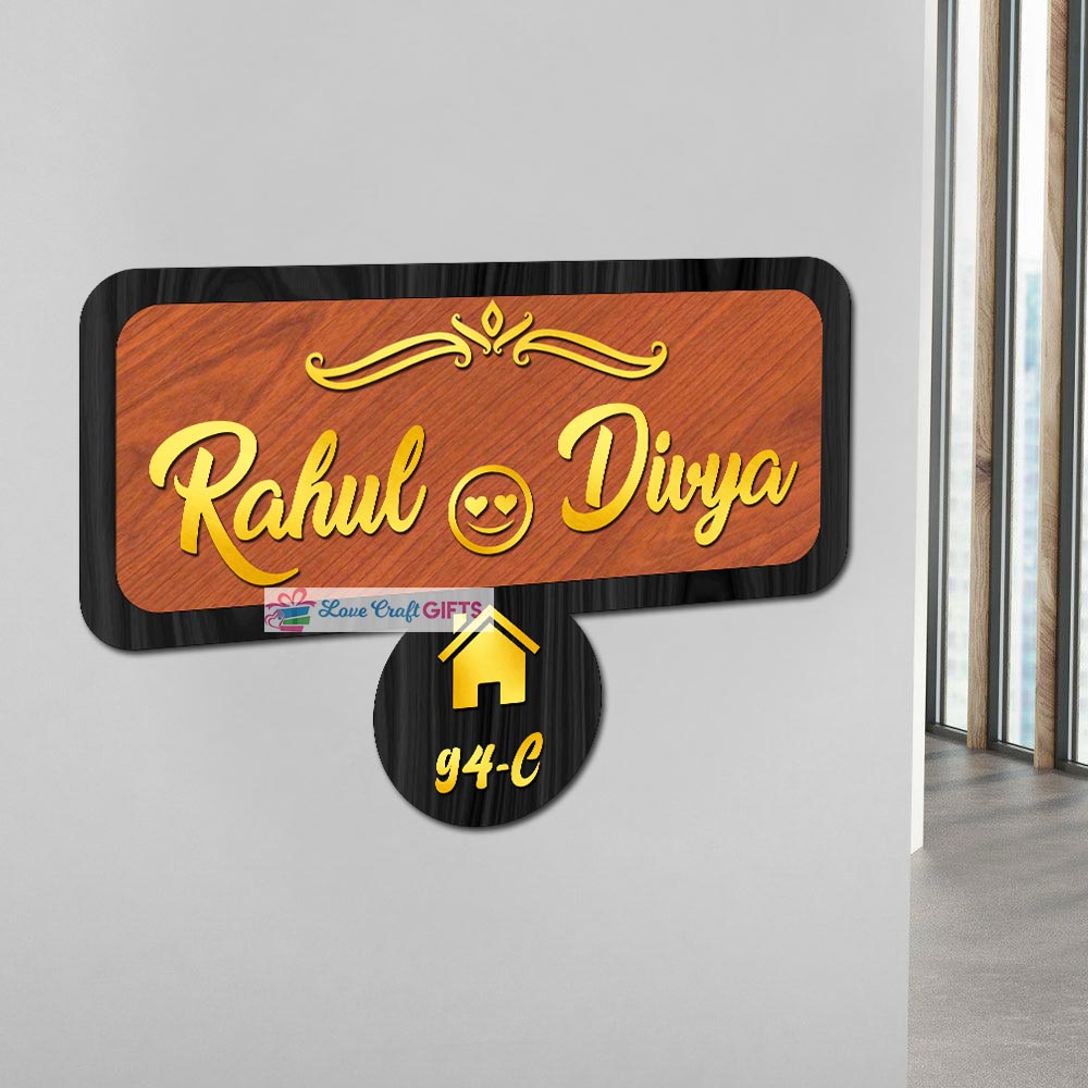 Classic Wooden Home Name Plates