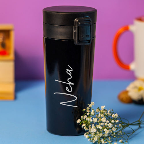Black Stainless Insulated Coffee Mug Or Water Bottle |Love Craft Gifts