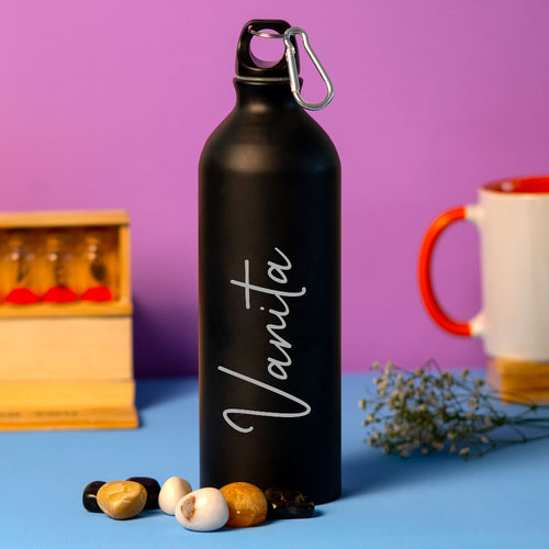 Black Stainless Sipper Water Bottle | Love Craft Gifts