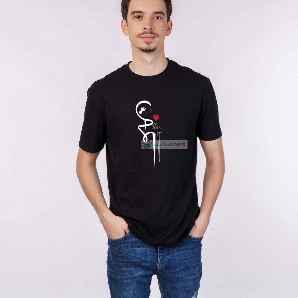 Men's Black Maa Printed T-Shirt