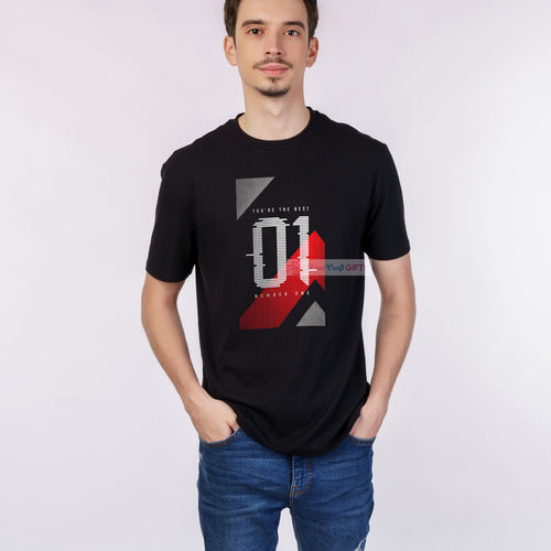 Men's Black Cool Printed T-Shirt