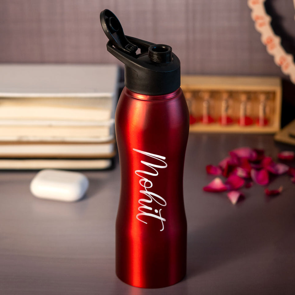 Personalized Red Stainless Steel Sipper Water Bottle