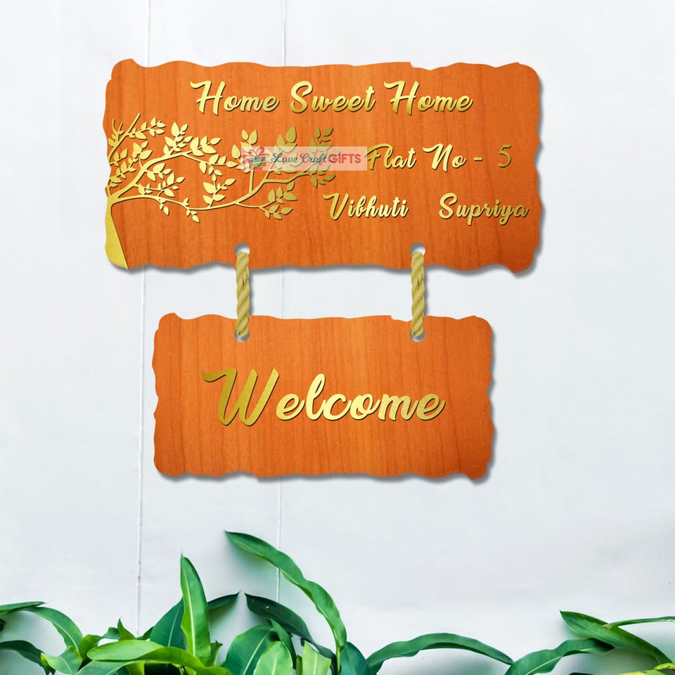 Special Tree Wooden Home Name Plates | love craft gift