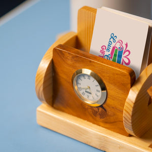 Wooden Pen Stand With Name and Mobile Stand