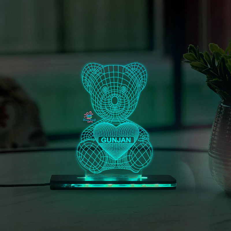 3d Acrylic Teddy Name LED Lamp