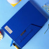 Customized Blue Diary With Flip Strap Closure