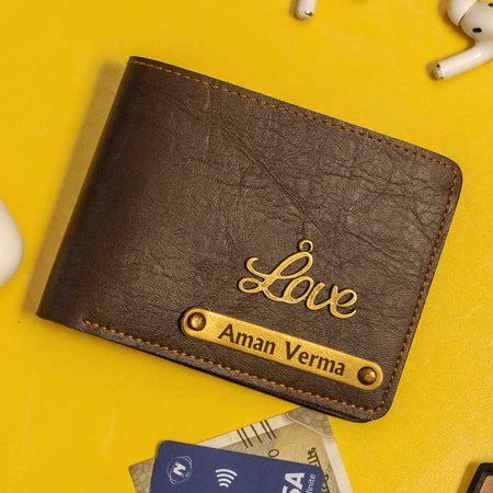 Personalized Dark Brown Leather Wallet