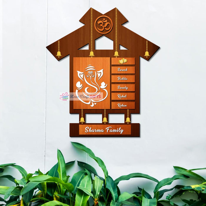 Ganesh Ji Wooden Home Name Plates | love craft gift