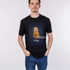 Men's Black Be Happy Printed T-Shirt