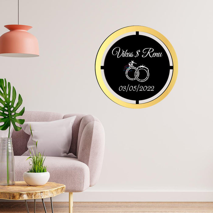 CUSTOMIZED WOODEN NAME IN CIRCLE WALL HANGER - love craft gift