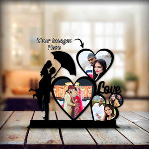 personalized wooden photo table top - 0