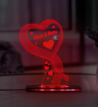 Customized Product Acrylic 3D LED  Lamp- Valentine’s Day Gift 