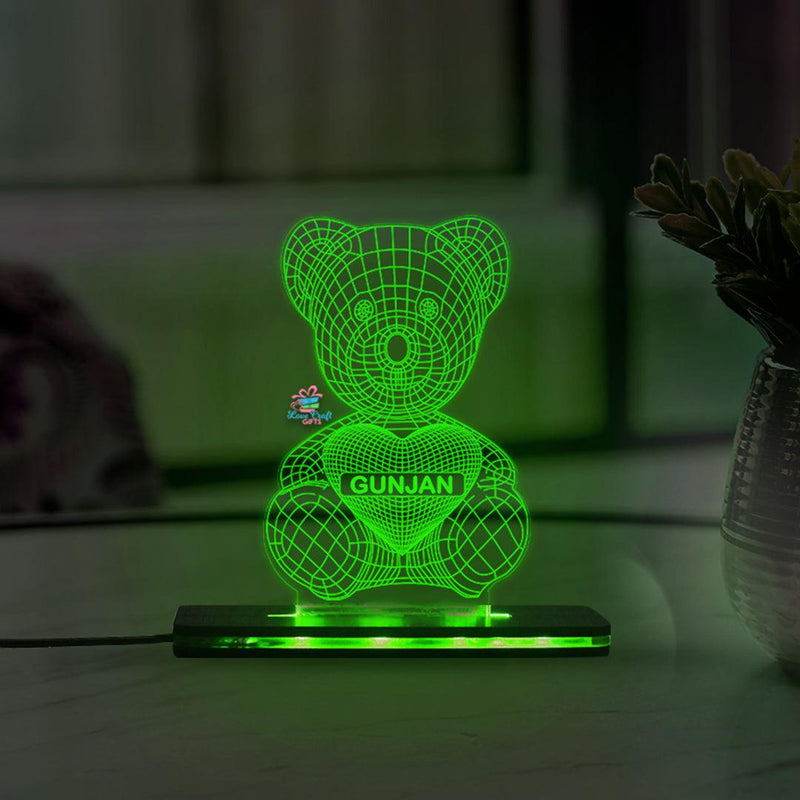 3d Acrylic Teddy Name LED Lamp