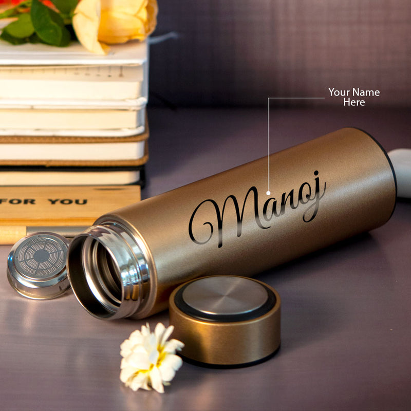 Golden Stainless Steel Water Bottle | Love Craft Gifts