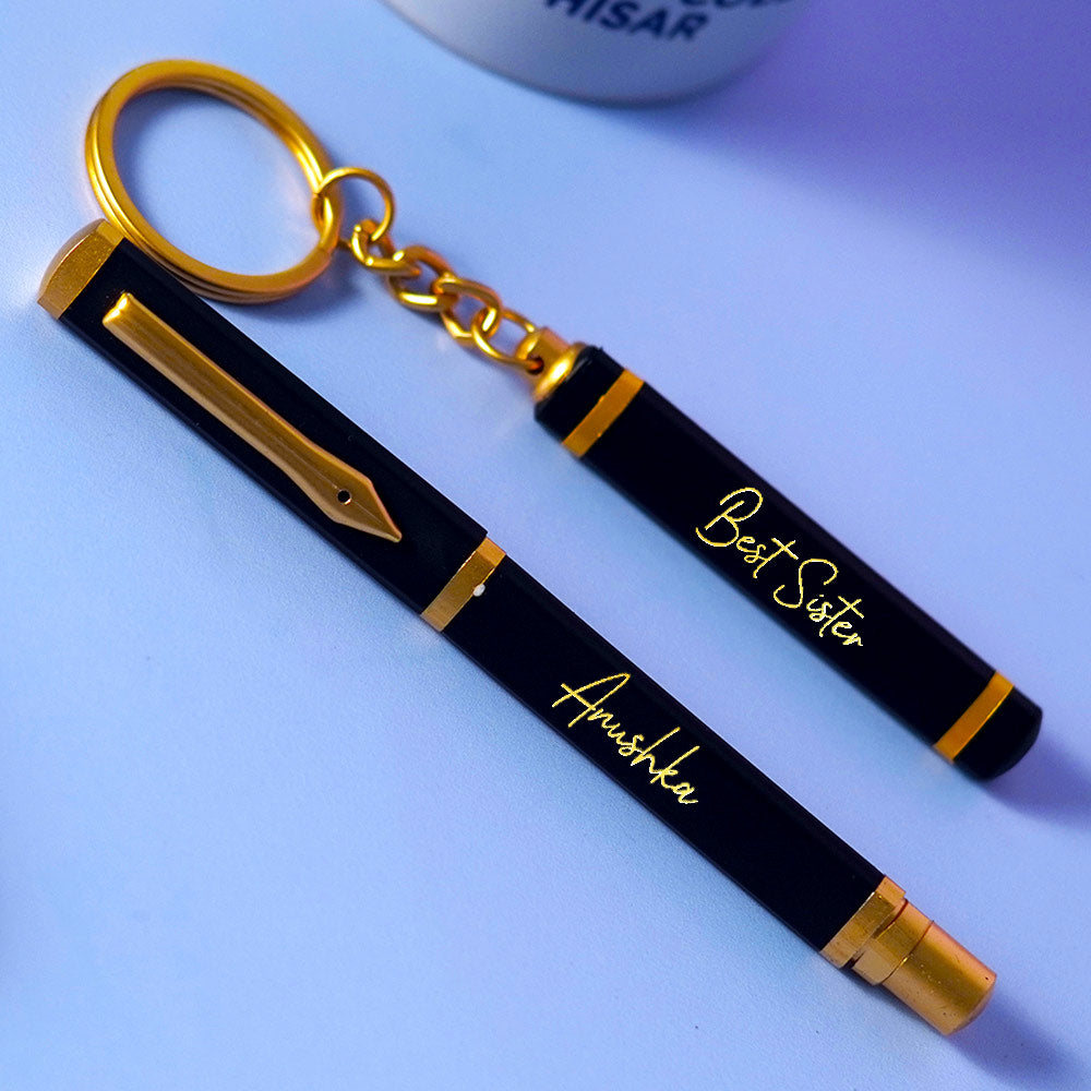 Sister Personalized Pen And Keychain Set