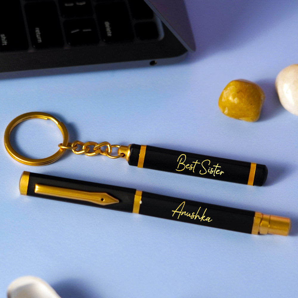 Sister Personalized Pen And Keychain Set