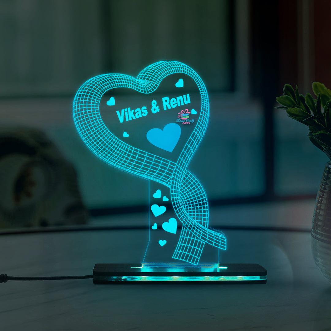 Customized Product Acrylic 3D LED  Lamp- Valentine’s Day Gift 