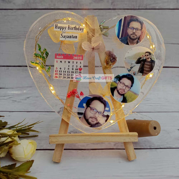 Special Resin Heart Shape Calendar Frame | love craft gift