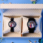 Customized Black Colour Wrist Watch Combo