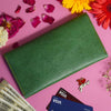 Customized Green Color Ladies Clutch